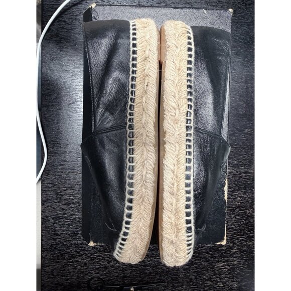 Chanel Shoes Beige Black Womens Lambskin Leather Espadrilles Size 36 US 6 - Picture 9 of 10